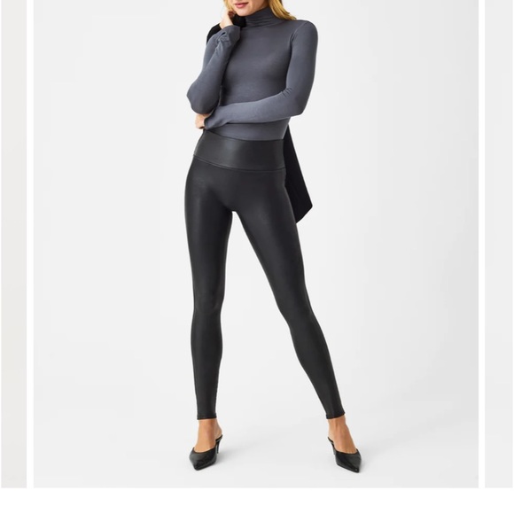 SPANX Pants - “SPANX” black faux leather leggings; size small; NWOT